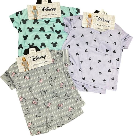 Disney Girl’s Sleepwear 3 Pajamas Sets Size 3T NWT - Picture 1 of 13